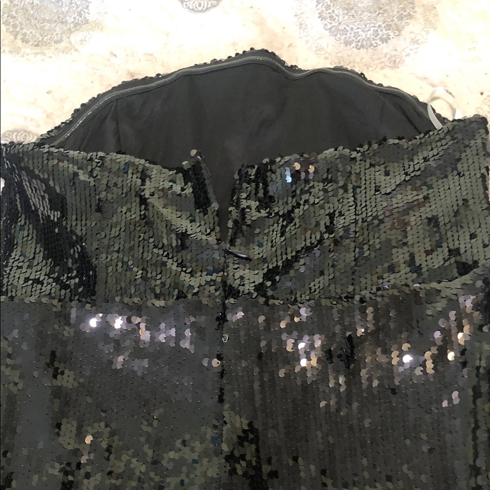 Lulu's Black Sequin Strapless Prom Dress - Picture 6 of 10